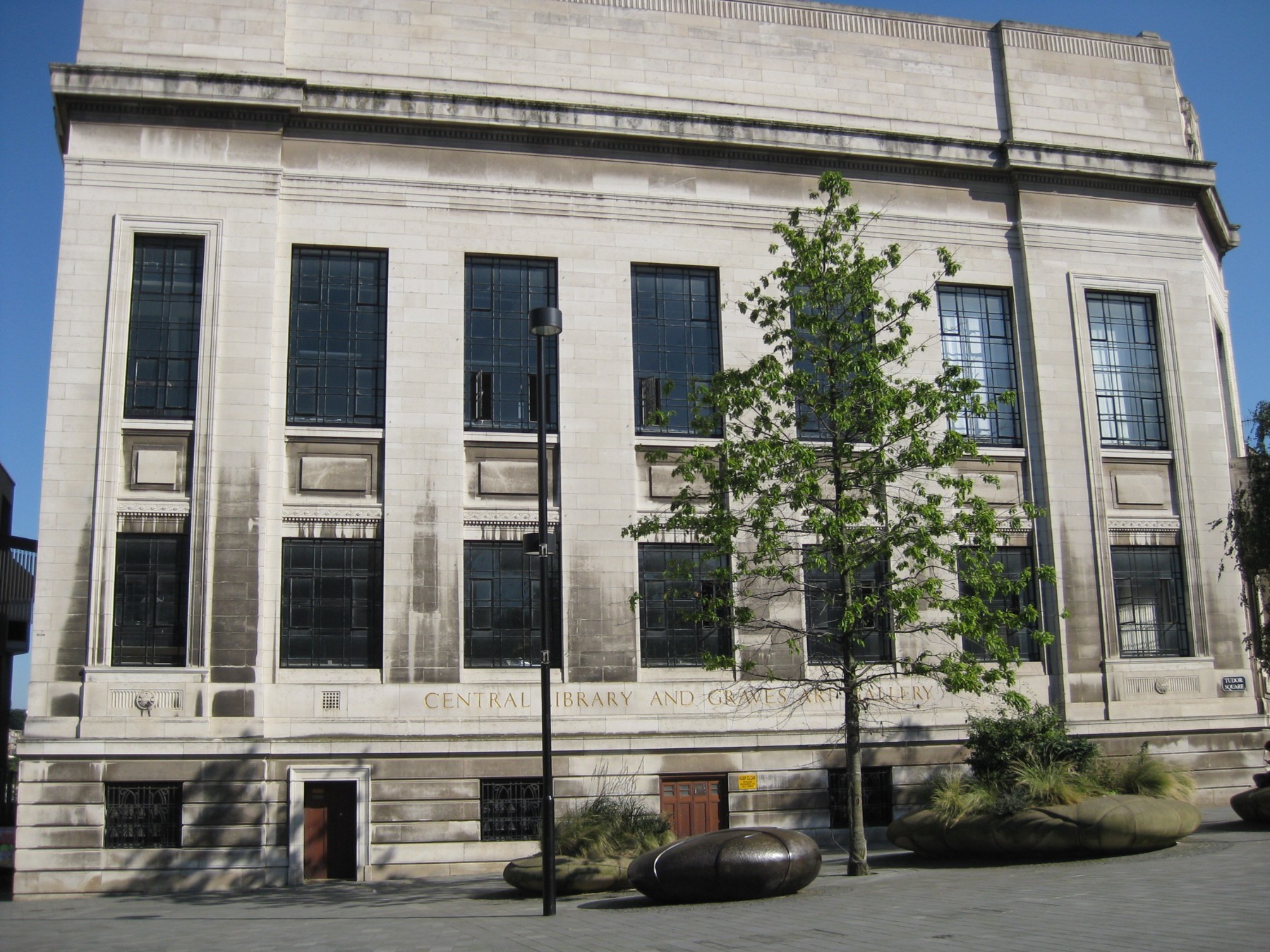 The exterior of Sheffield Central Library, photographed in 2014
